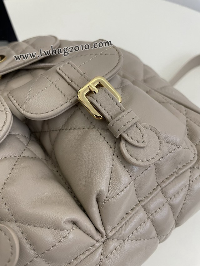 Dior专柜新款迪奥高仿原单奶油杏中号Caro秋冬系列双肩包 djfk1722